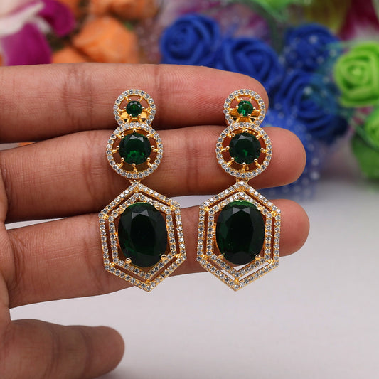 Emerald Glow Dangle Earrings